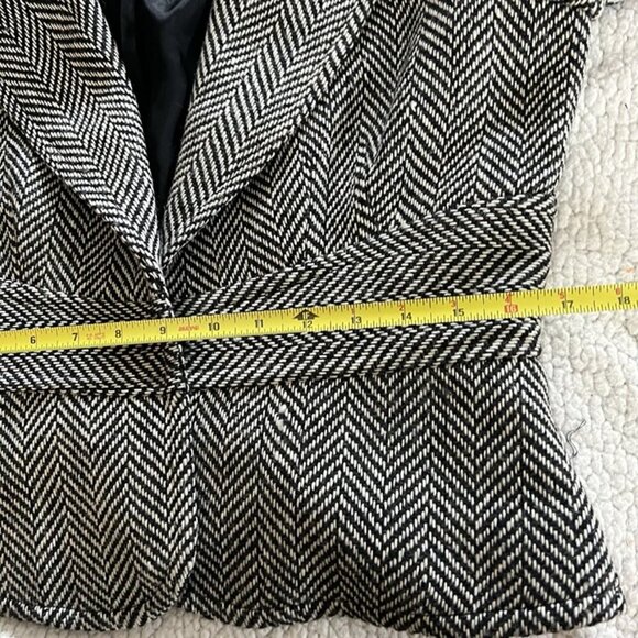 ECI New York Cropped Blazer sz 10 Black & While Herringbone Office Attire - Picture 10 of 11